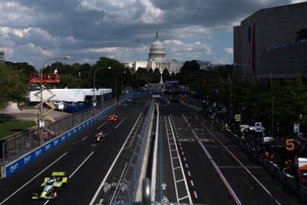 aerial view of the US Capitol and the Freedom 250 Grand Prix race course in Washington
