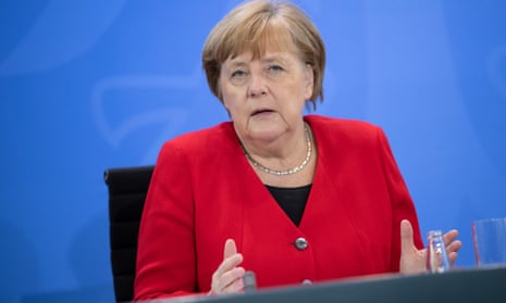 Angela Merkel addressing the media at a press conference on Wednesday.
