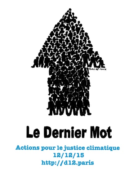 Poster Climate Justice march in Paris on 12 December 2015 during COP21