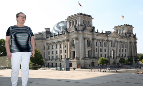 Regina Herrmann outside the Reichstag in Berlin.