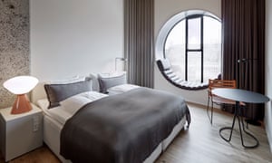 Double room at Hotel Ottilia, Copenhagen, Denmark.