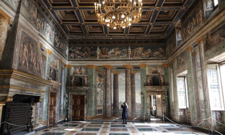 A visitor at the Villa Farnesina in Rome, earlier this year.