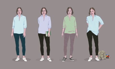 Illustration of four women in a row