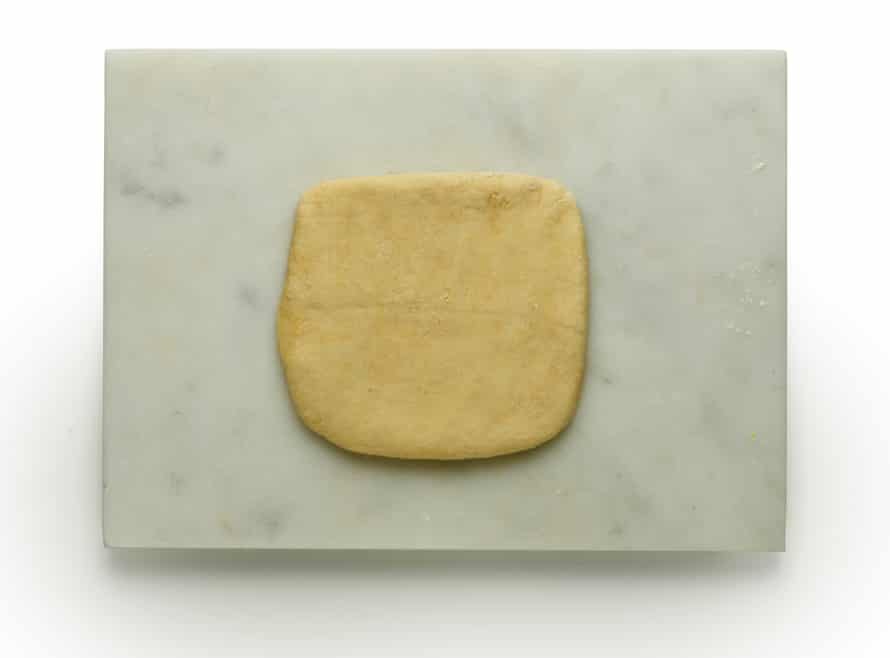 Felicity Cloake’s gnocchi masterclass, step 7: Put the dough back in the centre of the work surface and flatten it into a roughly 1½cm-thick square.