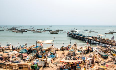 Fishing boats on the shore of Jamestown, Accra, Ghana