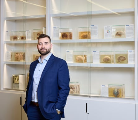 Neuroscientist Ben Rein at the brain museum in the University of Buffalo.