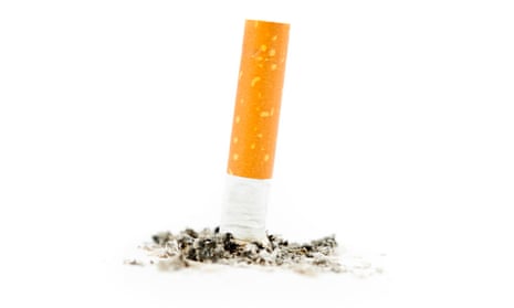 Cigarette extinguished against a white background