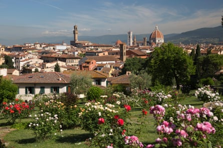 View over Florence from the Rose Garden below Piazza Michelangelo