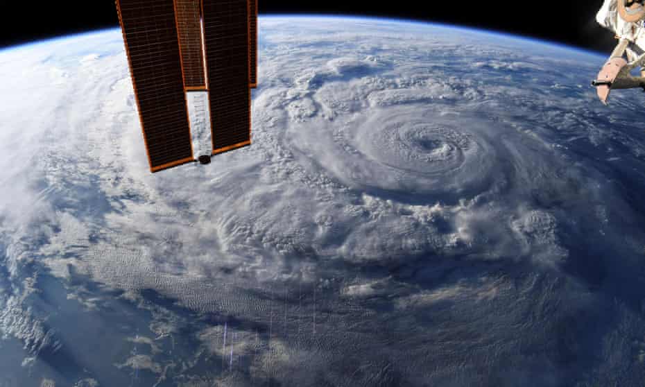 Hurricane Genevieve is seen from the International Space Station orbiting Earth in August 2020