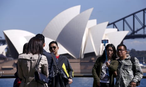 Chinese tourists in Sydney. Travel from China to Australia has significantly increased throughout 2023.