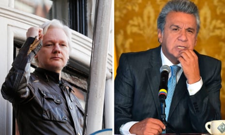 Match made in hell: Juian Assange (left) and Lenín Moreno.