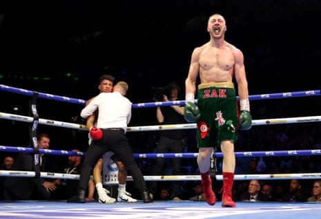 Zak Chelli celebrates his come-from-behind victory.