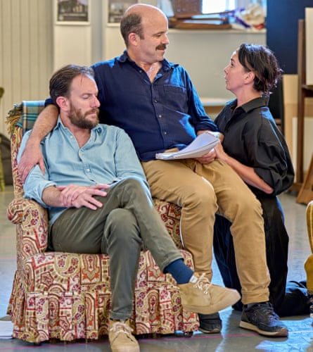 Osipova with Pip Carter and Rory Kinnear in rehearsals for The Standard of Living.