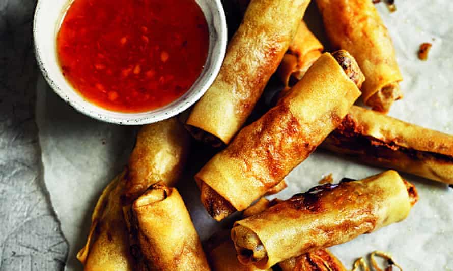 Vegetable spring rolls by Rob Allison.