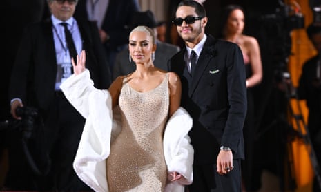 Kim Kardashian and Pete Davidson arrive to the 2022 Met Gala at Metropolitan Museum of Art on Monday in New York City. 