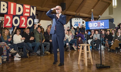 Former vice-president Joe Biden speaks during a campaign event at Simpson College in Iowa on Saturday.