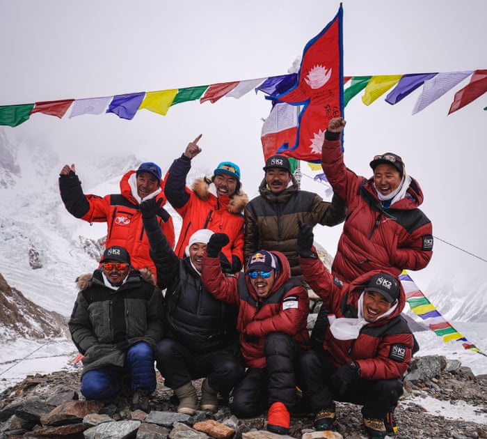Nepalese Team Makes First Successful Winter Ascent Of K2 Mountaineering The Guardian K2 Winter Ascent 2022