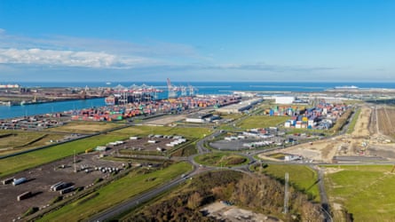 Aerial view of Dunkirk port