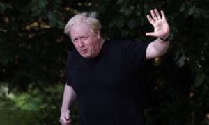 Former British prime minister Boris Johnson runs near his home in Brightwell-cum-Sotwell, Oxfordshire
