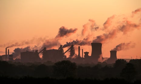 Vapour rises from British Steel’s Scunthorpe plant