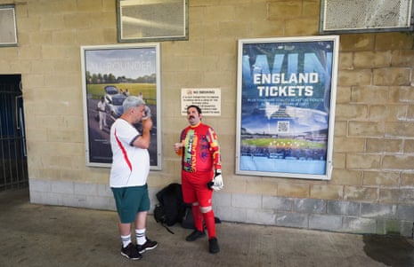 an England fan dressed as David Seaman