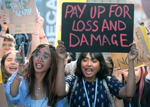 Climate justice activists protest during the 2022 United Nations Climate Change Conference (COP27), in Sharm El-Sheikh