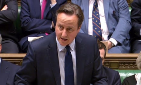 David Cameron on 23 November making a statement in the House of Commons on increasing funding for the military to act against threats including the Islamic State group