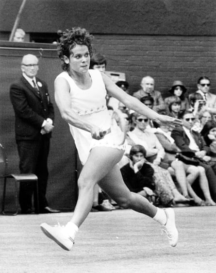 Evonne Goolagong in action