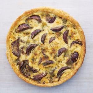 Shortcut pastry: Thomasina Miers’ balsamic braised onion tart with blue cheese.