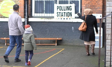 Voters visit a London polling station during the 2019 general election.
