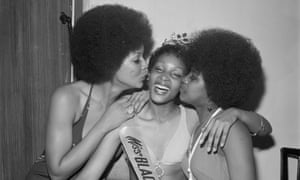 ‘It was an adventure – it felt wonderful’ … Sybil McLean, winner of Miss Black & Beautiful 1972, celebrates with fellow contestants, Hammersmith Palais, London.