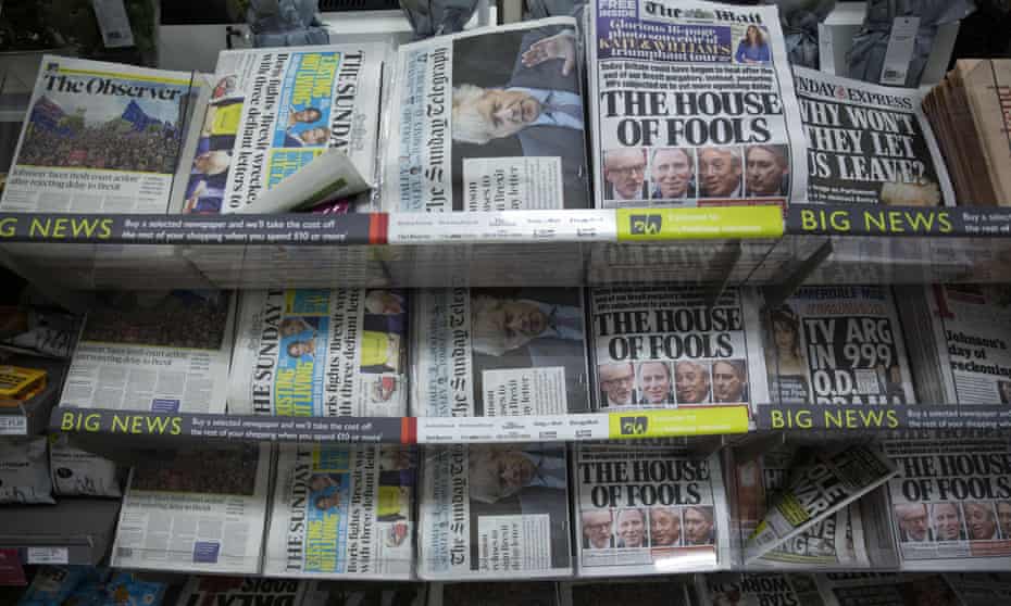 national newspapers on the news stands