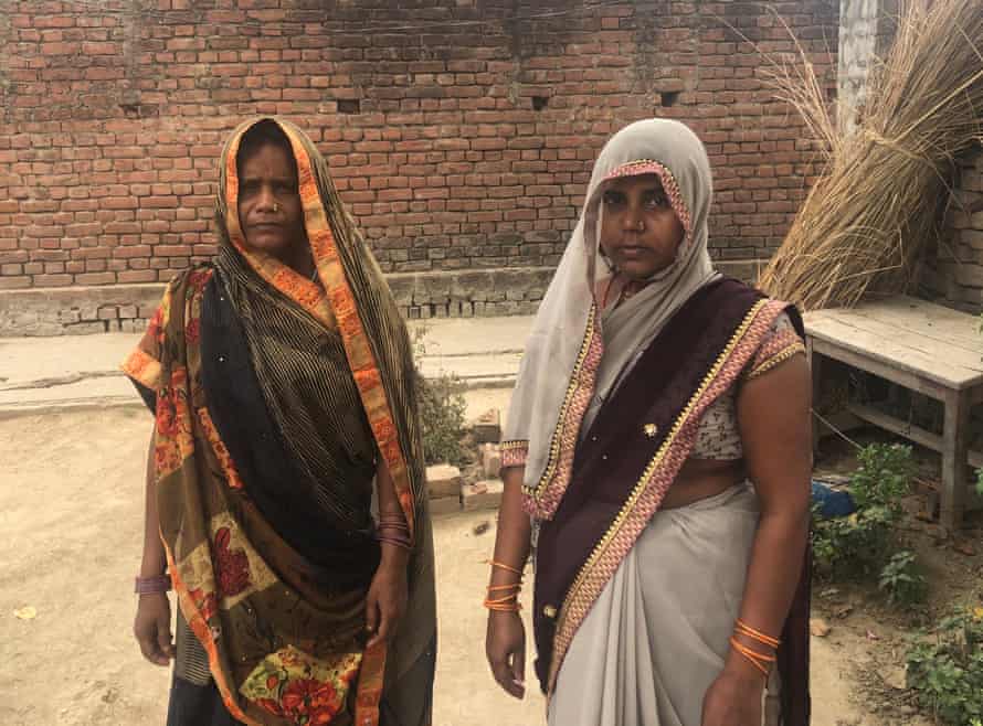 Urmila Devi (left), the widow of Shambhu, and Kavita Devi, the widow of Swami