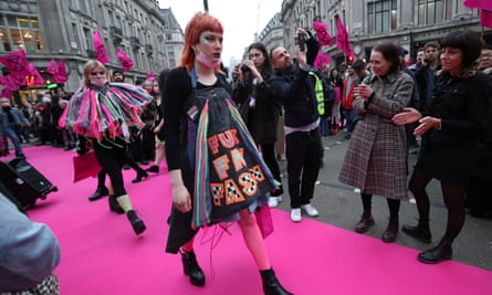 Extinction Rebellion’s Fashion: Circus of Excess event in London aimed to highlight the wasteful and disposable nature of the fashion industry.