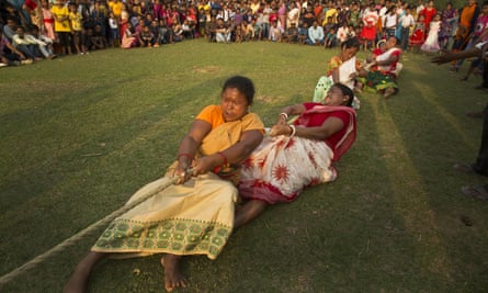 A tug-of-war during Suwori tribal festival in Assam.