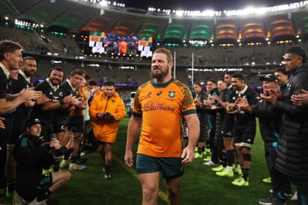 James Slipper is applauded as he leaves the field after his final Test