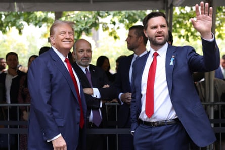 Donald Trump and JD Vance mug for the cameras.