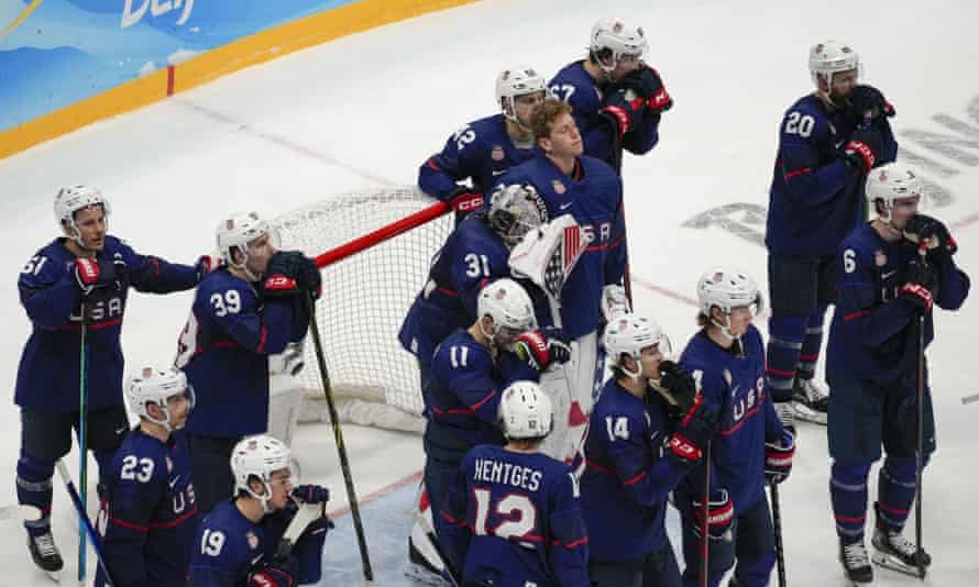 Team USA players look on after their defeat