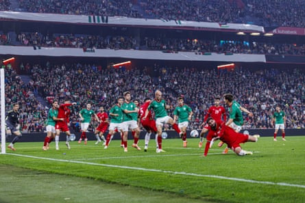 Zeid Qunbar of Palestine has an early effort on goal