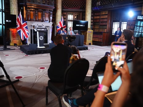 Nigel Farage and Zia Yusuf speaking at their press conference this morning at the Royal Horseguards Hotel.