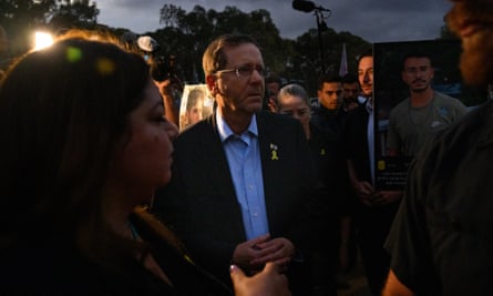 Israeli president Issac Herzog at the memorial