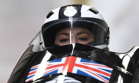 Britain’s Mica Mcneill competes in the women’s bobsleigh.
