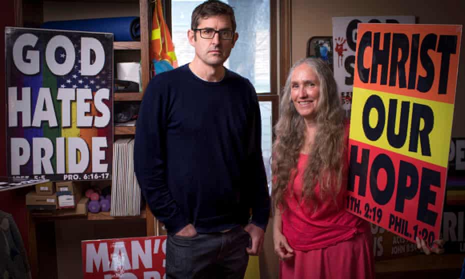 Louis Theroux with Shirley Phelps-Roper of the Westboro Baptist church