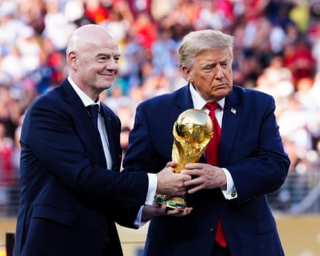 Gianni Infantino and Donald Trump at the World Cup final at the MetLife Stadium in New Jersey on 19 July 2026.