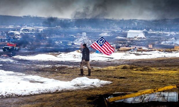 Protests at Standing Rock during the resistance to the Dakota Access pipeline.