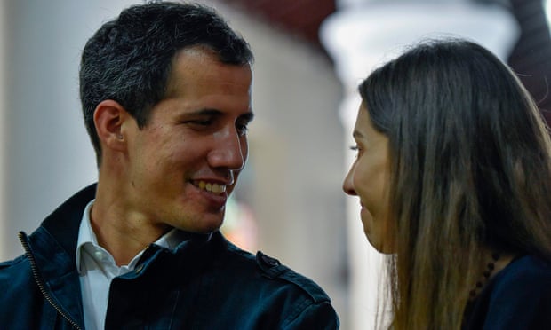 Juan Guaido with his wife Fabiana Rosales in Caracas.