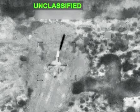 A missile hitting a target