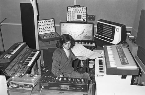 A few preset buttons and a load of Sellotape … Jean-Michel Jarre in his recording studio.