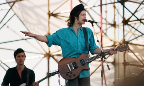 The big music: Anthony Hutchinson and Mike Scott of the Waterboys playing Milton Keynes Bowl in 1986.