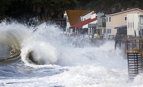 Strong waves trigger evacuation alerts on California coast on third day of storms | California | The Guardian